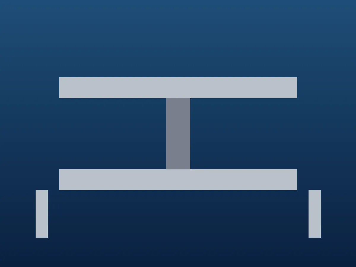 Placeholder illustration of an I-beam steel frame